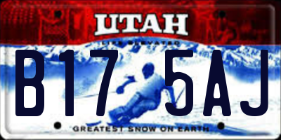 UT license plate B175AJ