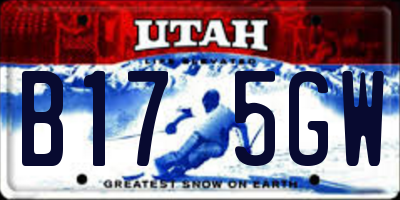 UT license plate B175GW