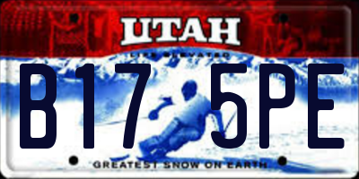 UT license plate B175PE