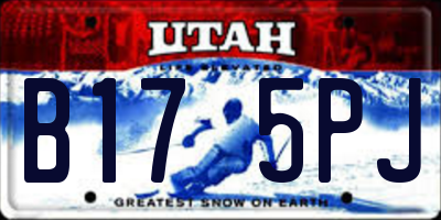 UT license plate B175PJ