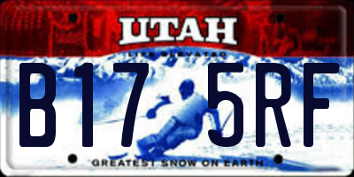 UT license plate B175RF