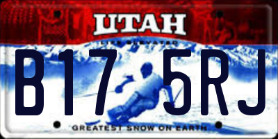 UT license plate B175RJ