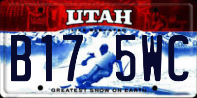 UT license plate B175WC
