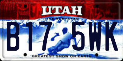 UT license plate B175WK