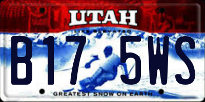 UT license plate B175WS