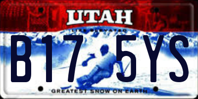 UT license plate B175YS