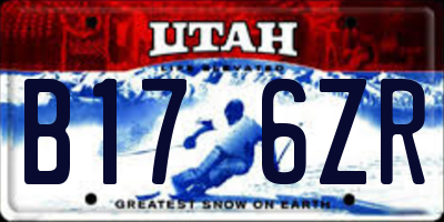 UT license plate B176ZR