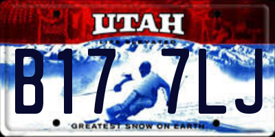 UT license plate B177LJ