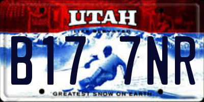 UT license plate B177NR