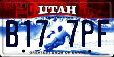 UT license plate B177PF