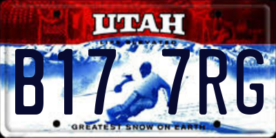 UT license plate B177RG