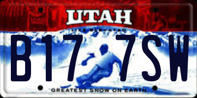 UT license plate B177SW