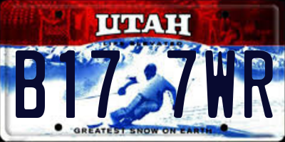 UT license plate B177WR