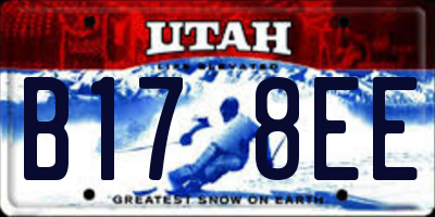 UT license plate B178EE