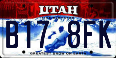 UT license plate B178FK