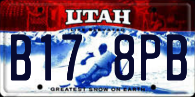 UT license plate B178PB
