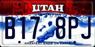 UT license plate B178PJ