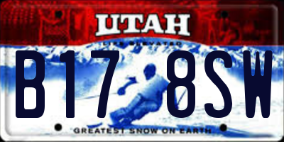 UT license plate B178SW