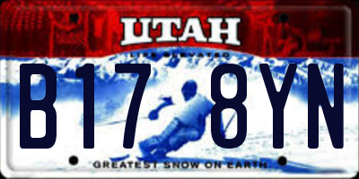 UT license plate B178YN