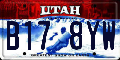 UT license plate B178YW
