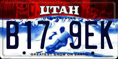 UT license plate B179EK