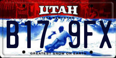UT license plate B179FX
