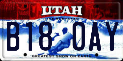 UT license plate B180AY