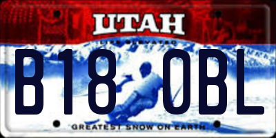 UT license plate B180BL