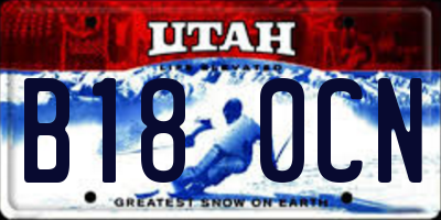 UT license plate B180CN