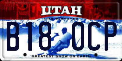 UT license plate B180CP