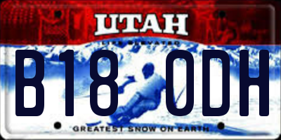 UT license plate B180DH