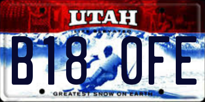 UT license plate B180FE
