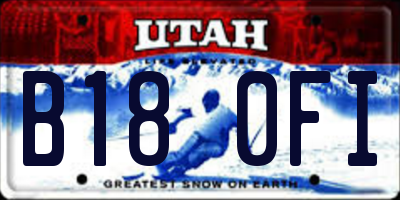 UT license plate B180FI