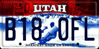 UT license plate B180FL