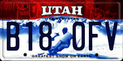 UT license plate B180FV