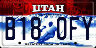 UT license plate B180FY