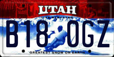 UT license plate B180GZ