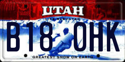 UT license plate B180HK