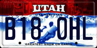 UT license plate B180HL
