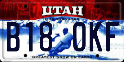 UT license plate B180KF