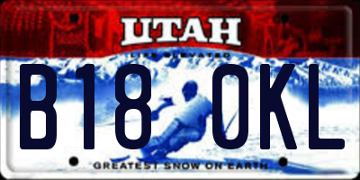 UT license plate B180KL