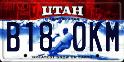 UT license plate B180KM