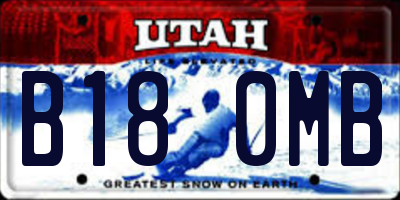 UT license plate B180MB