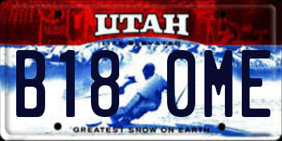 UT license plate B180ME