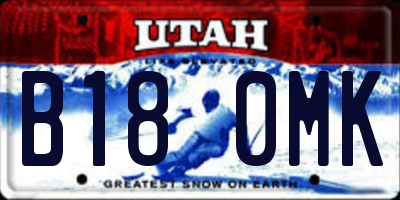 UT license plate B180MK