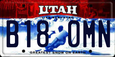 UT license plate B180MN