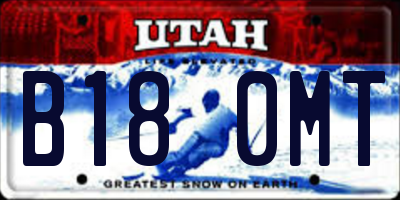 UT license plate B180MT