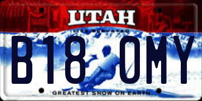 UT license plate B180MY