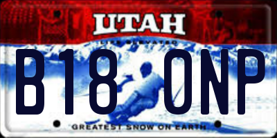 UT license plate B180NP