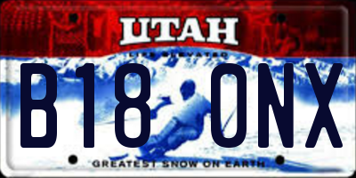 UT license plate B180NX